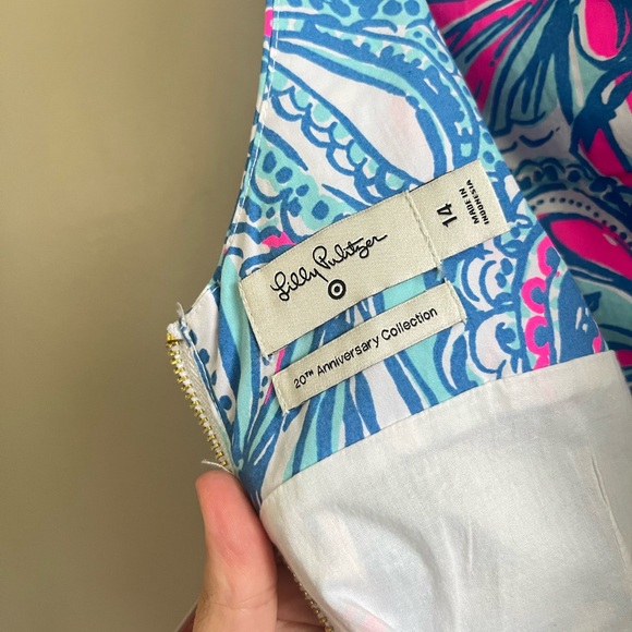Lilly Pulitzer Target Spring Dress- Blue Pink Size 14 NWT - Picture 4 of 5